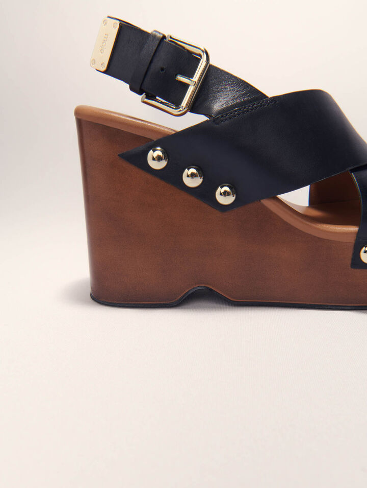 Plateau-Sandalen aus Leder