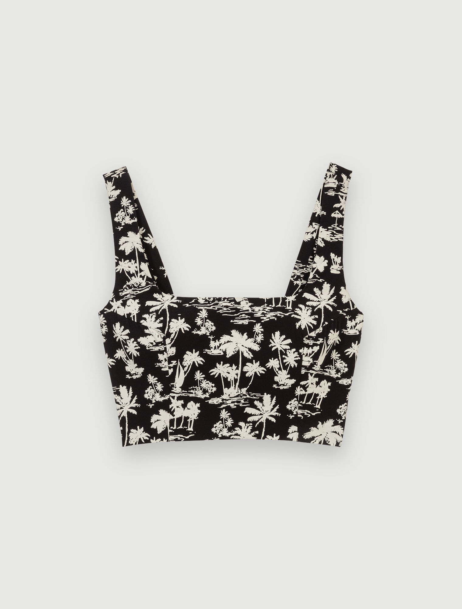 Kurzes Top mit Palmenprint