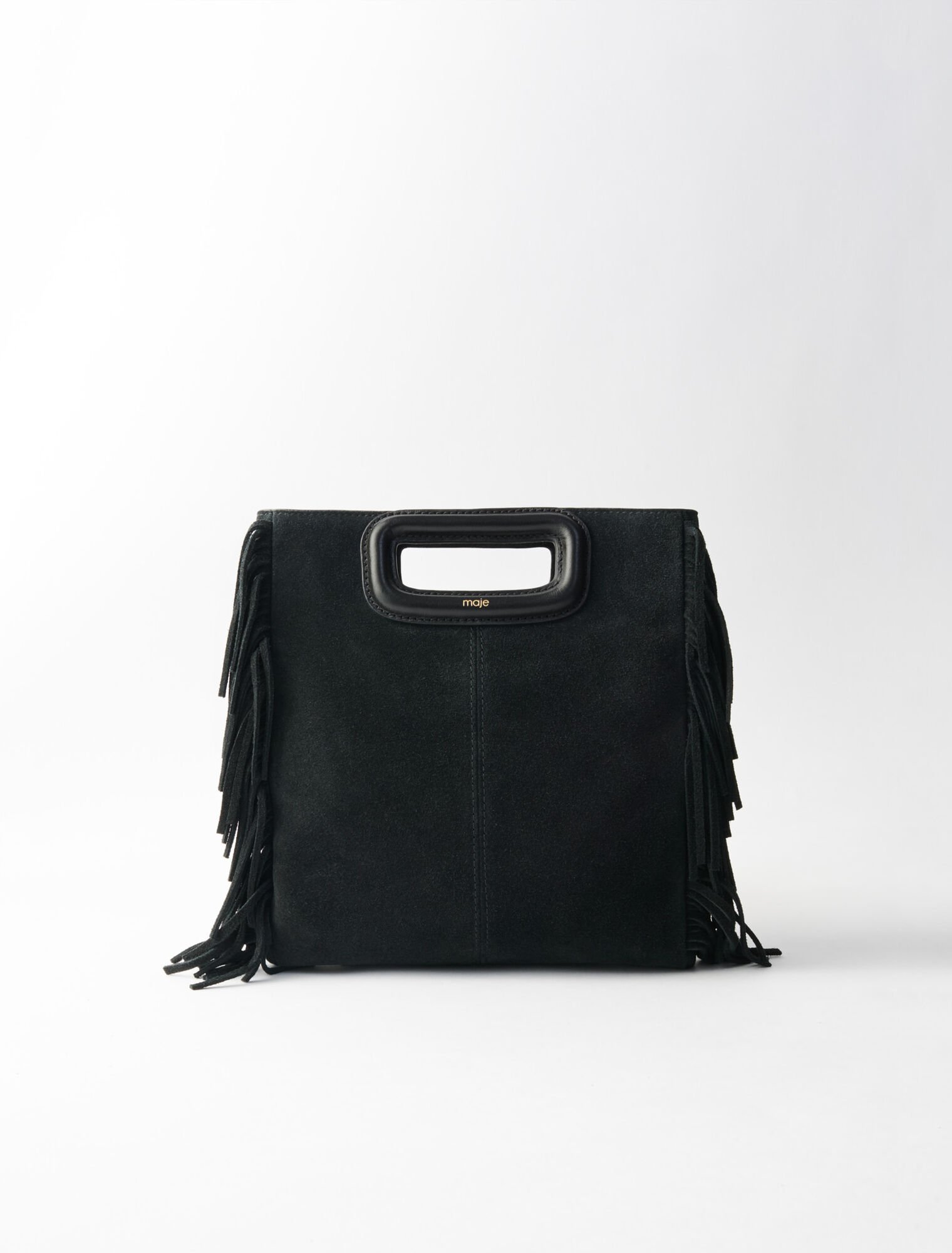 M-Tasche aus Wildleder mit Fransen