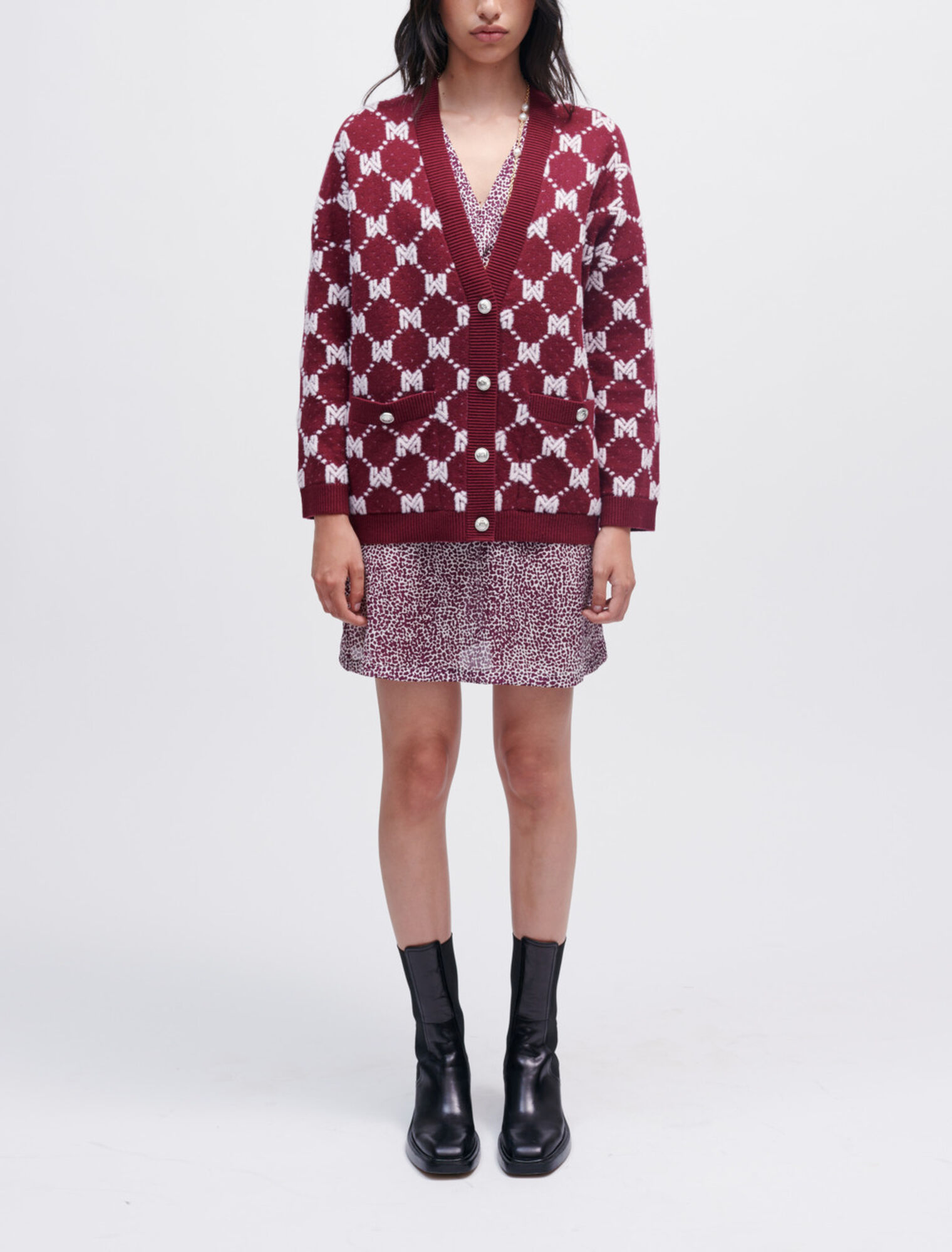 Strickjacke aus Jacquard-Strick Maje