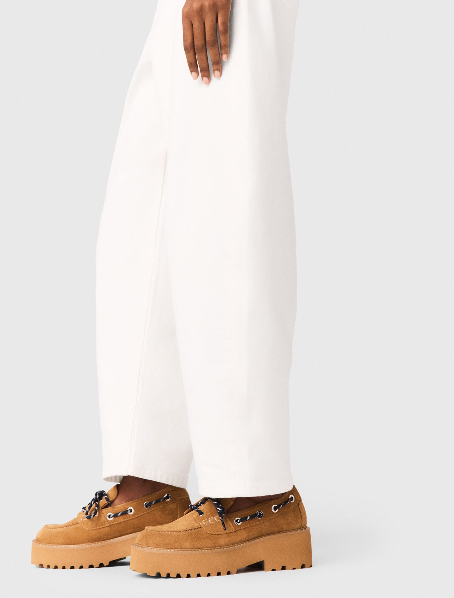 Plateau-Bootsschuhe Veloursleder