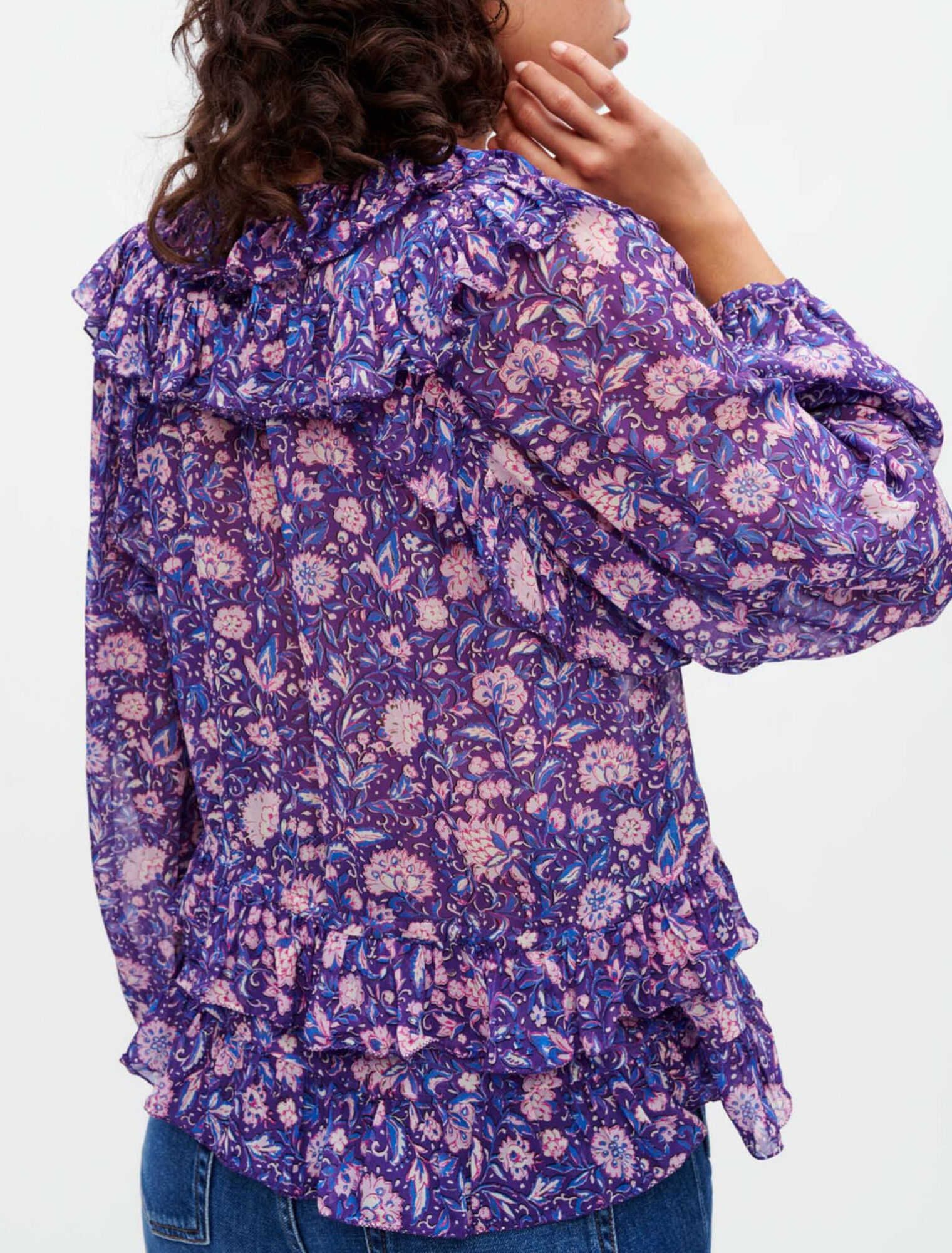 Top aus bedruckter Viskose Dahlia