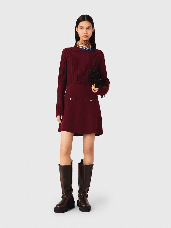 Strickkleid mit abnehmbarem Pulli