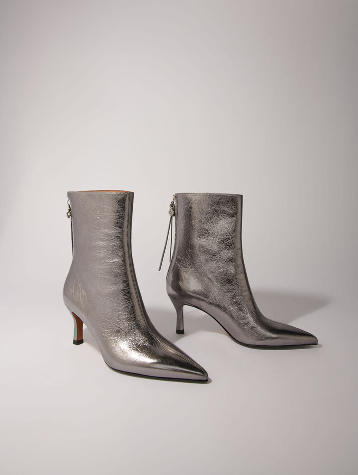 Spitze Metallic-Stiefeletten