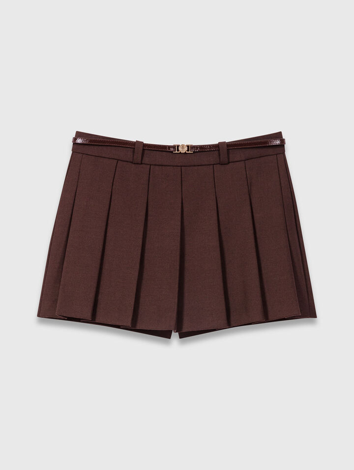 Plissierte Trompe-l'Œil-Shorts