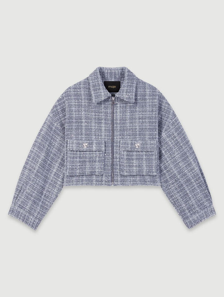 Kurzer Blouson aus Tweed