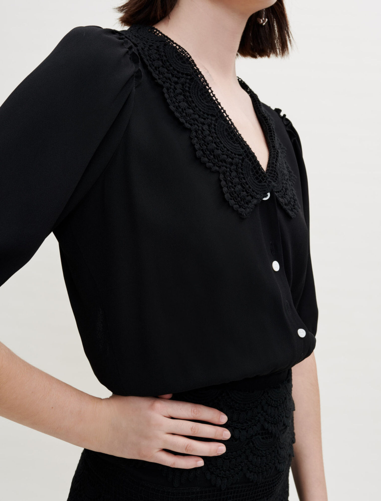 Shorts Jumpsuit aus Materialmix
