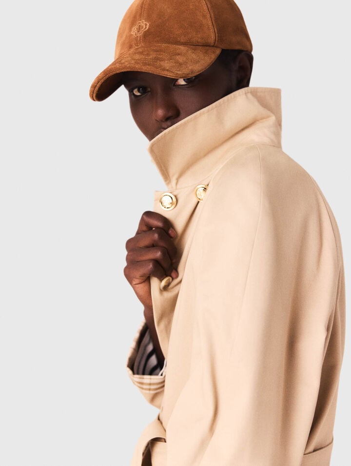 Trenchcoat mit Kontrastärmeln