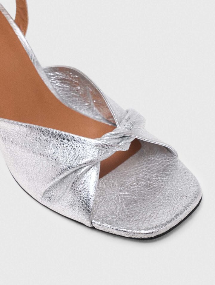 Absatzsandalen aus Metallicleder