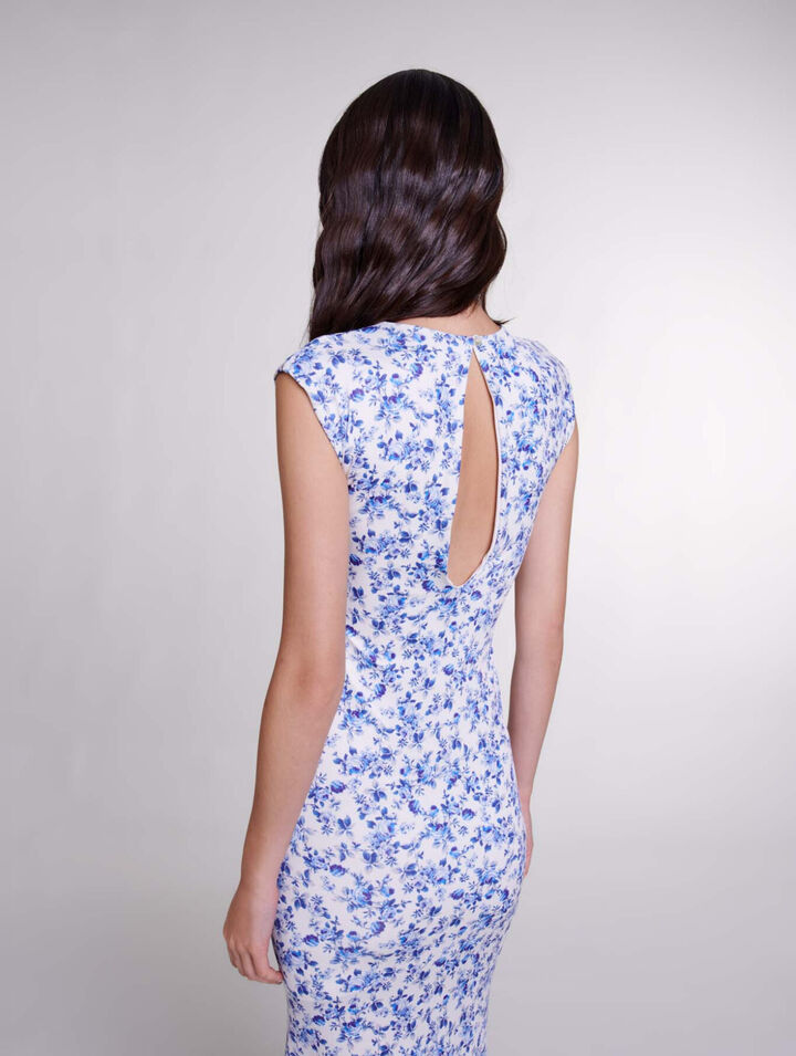 Langes bedrucktes Kleid