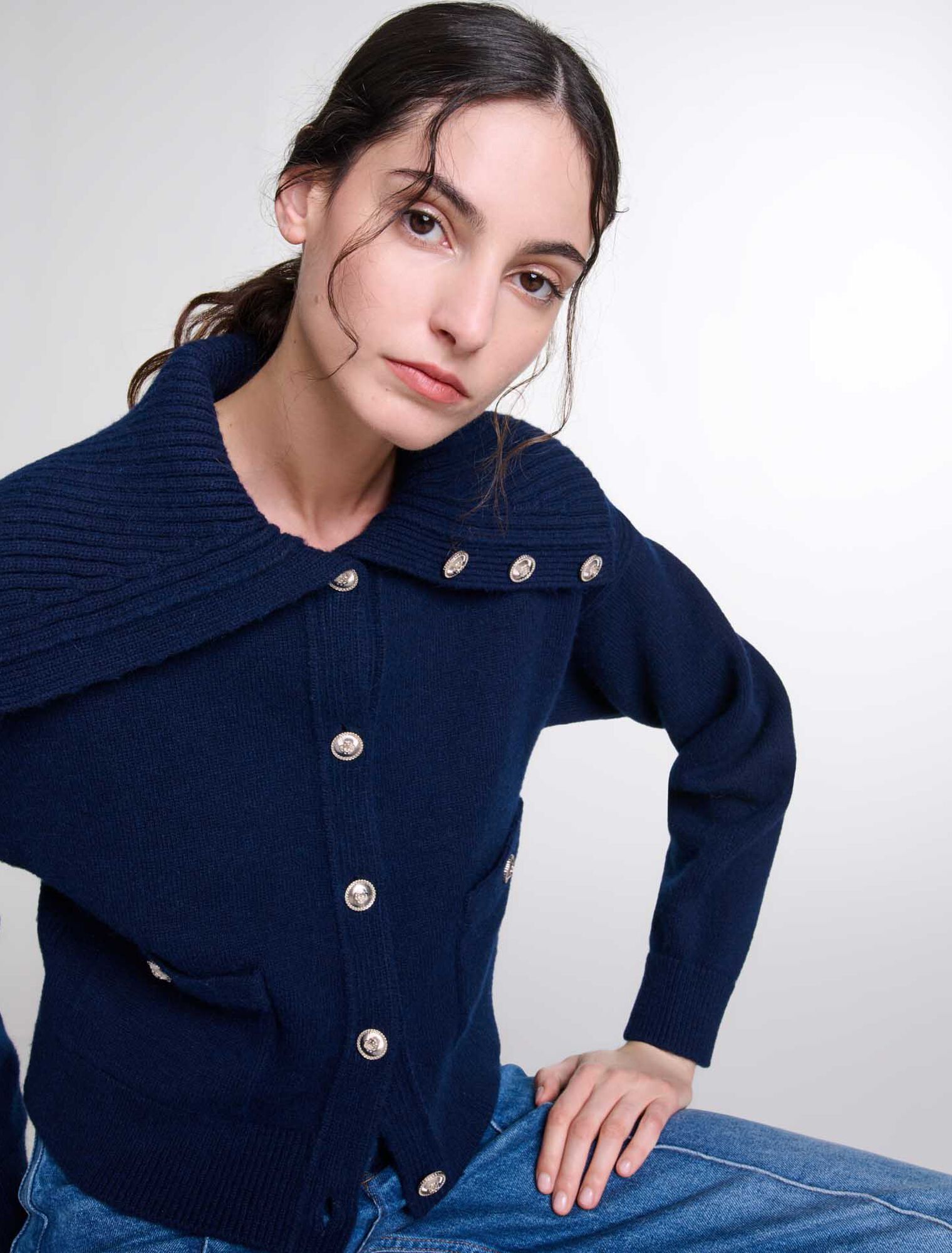 Cardigan aus Wollmischgewebe