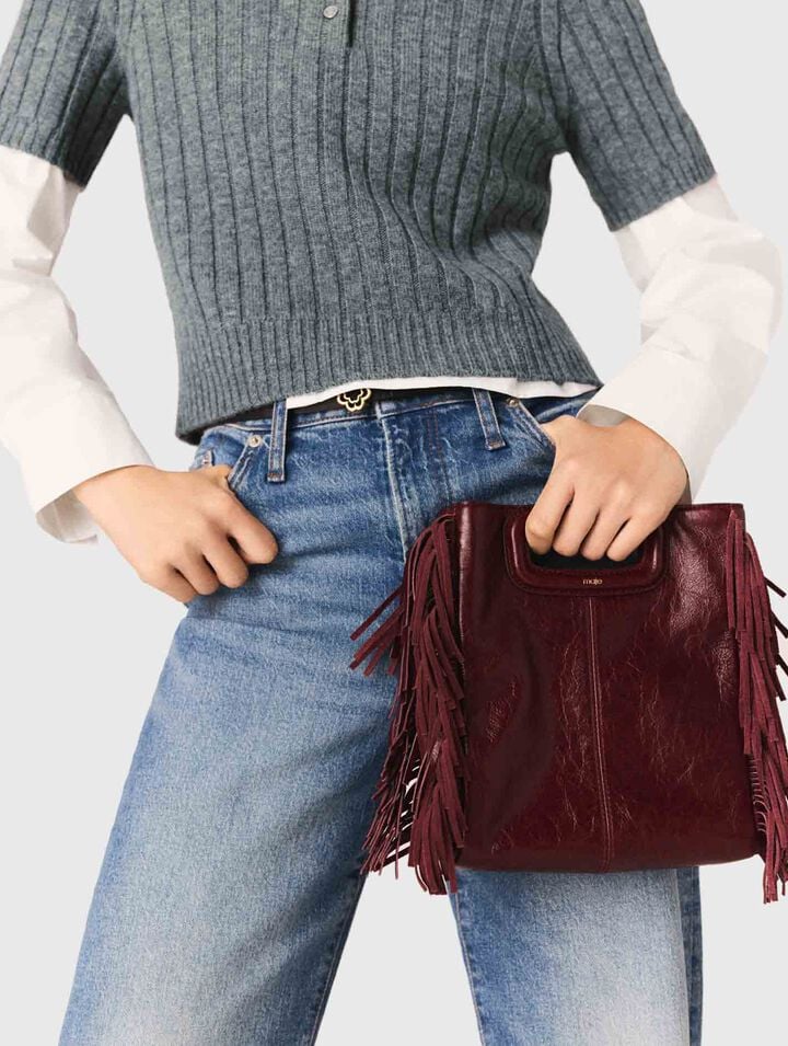 M-Tasche aus Craqulé-Leder