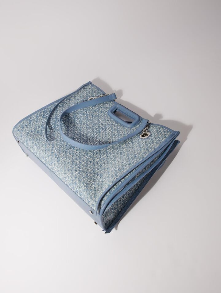 Tragetasche aus Denim und Strass