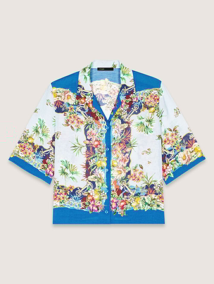 Kurze gemusterte Bluse