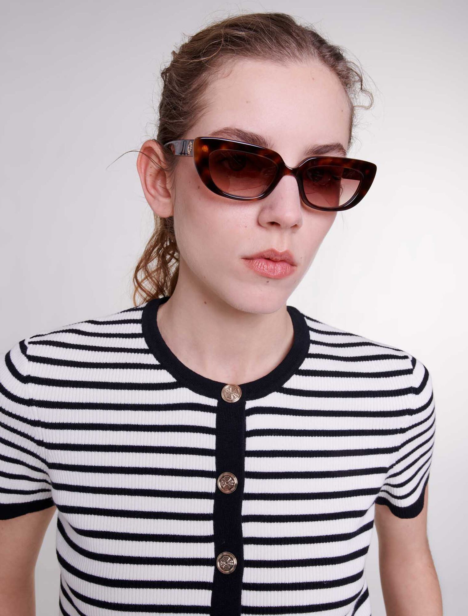 Schmale Cat-Eye-Sonnenbrille aus Acetat
