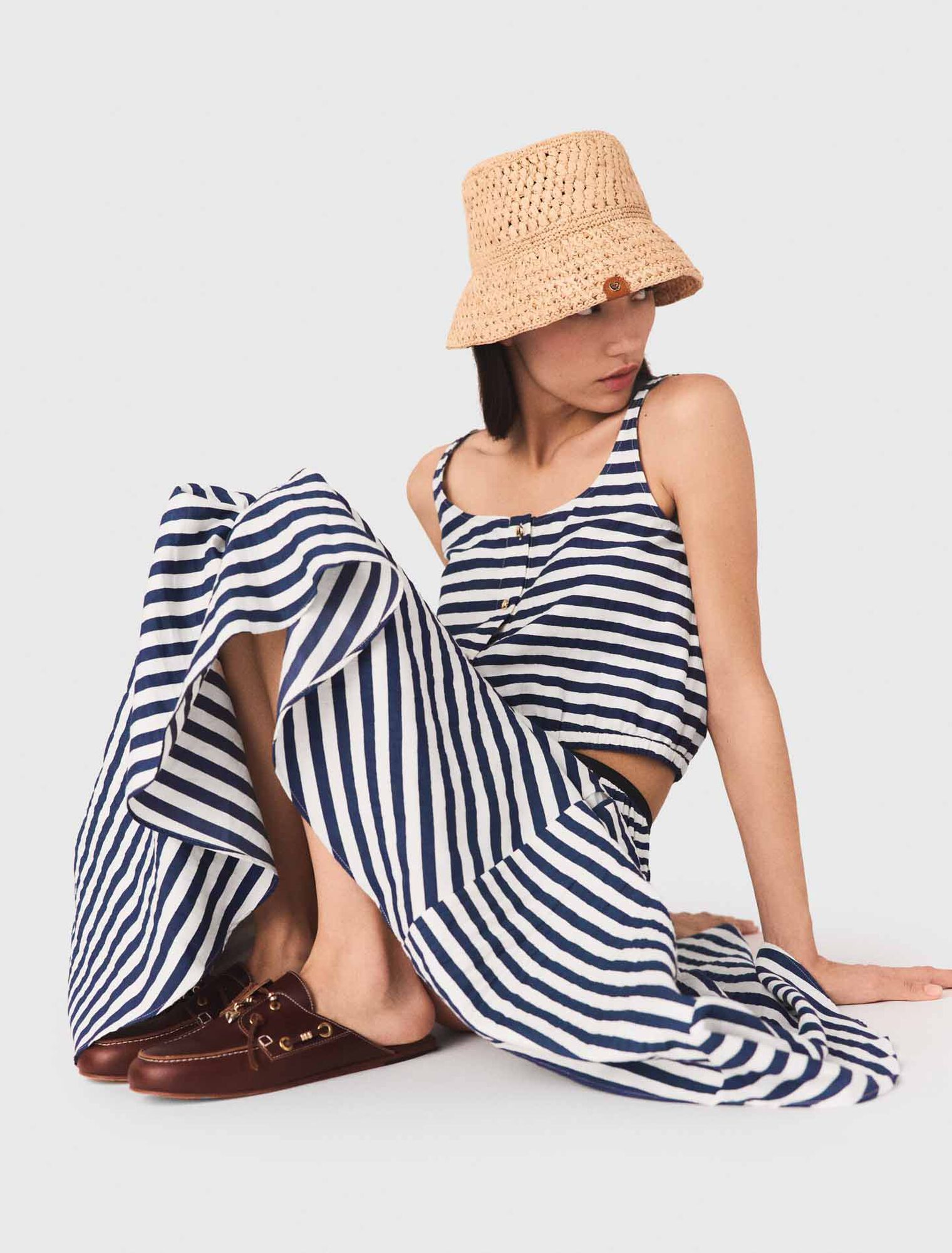 Top aus Leinenmischung