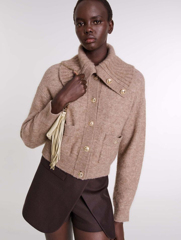 Cardigan aus Wollmischgewebe