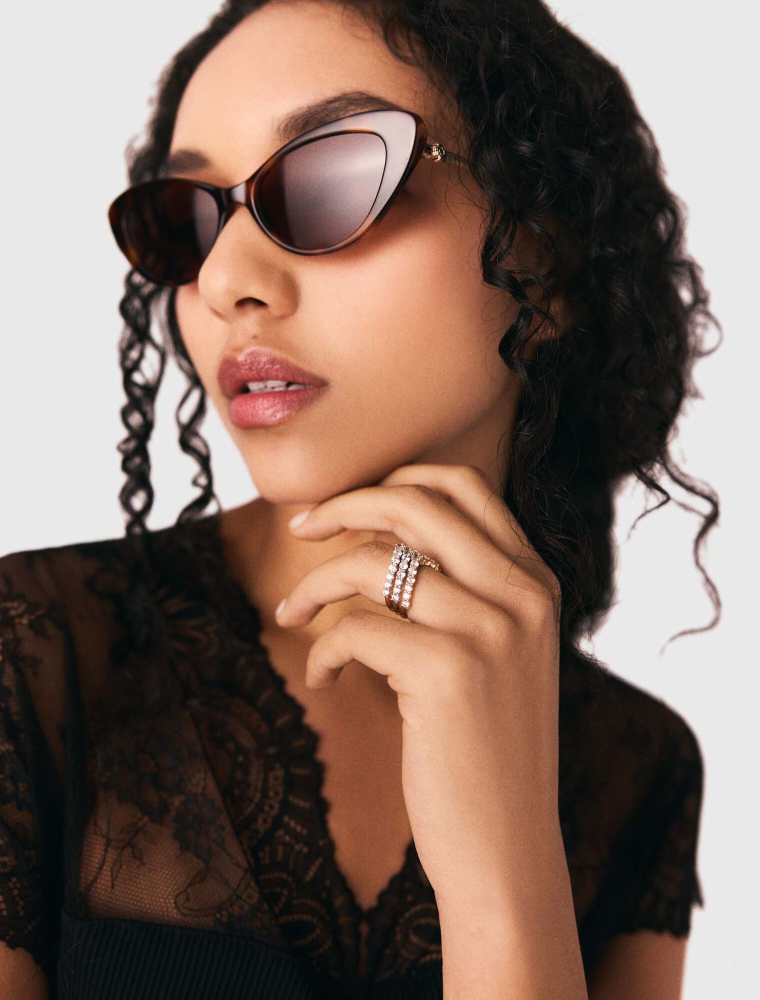 Bicolor-Ring mit Strass