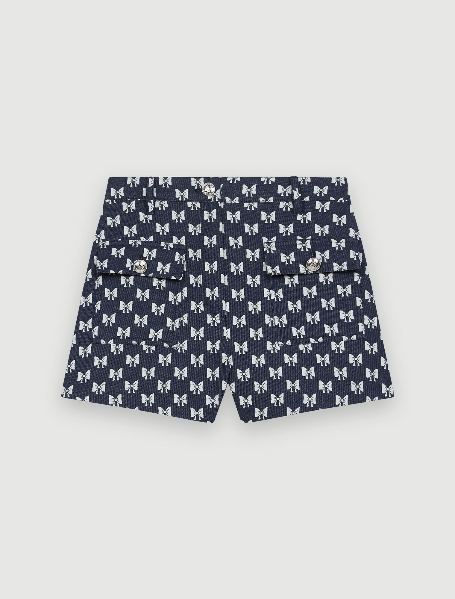 Shorts im Jacquard-Look mit Schleifen