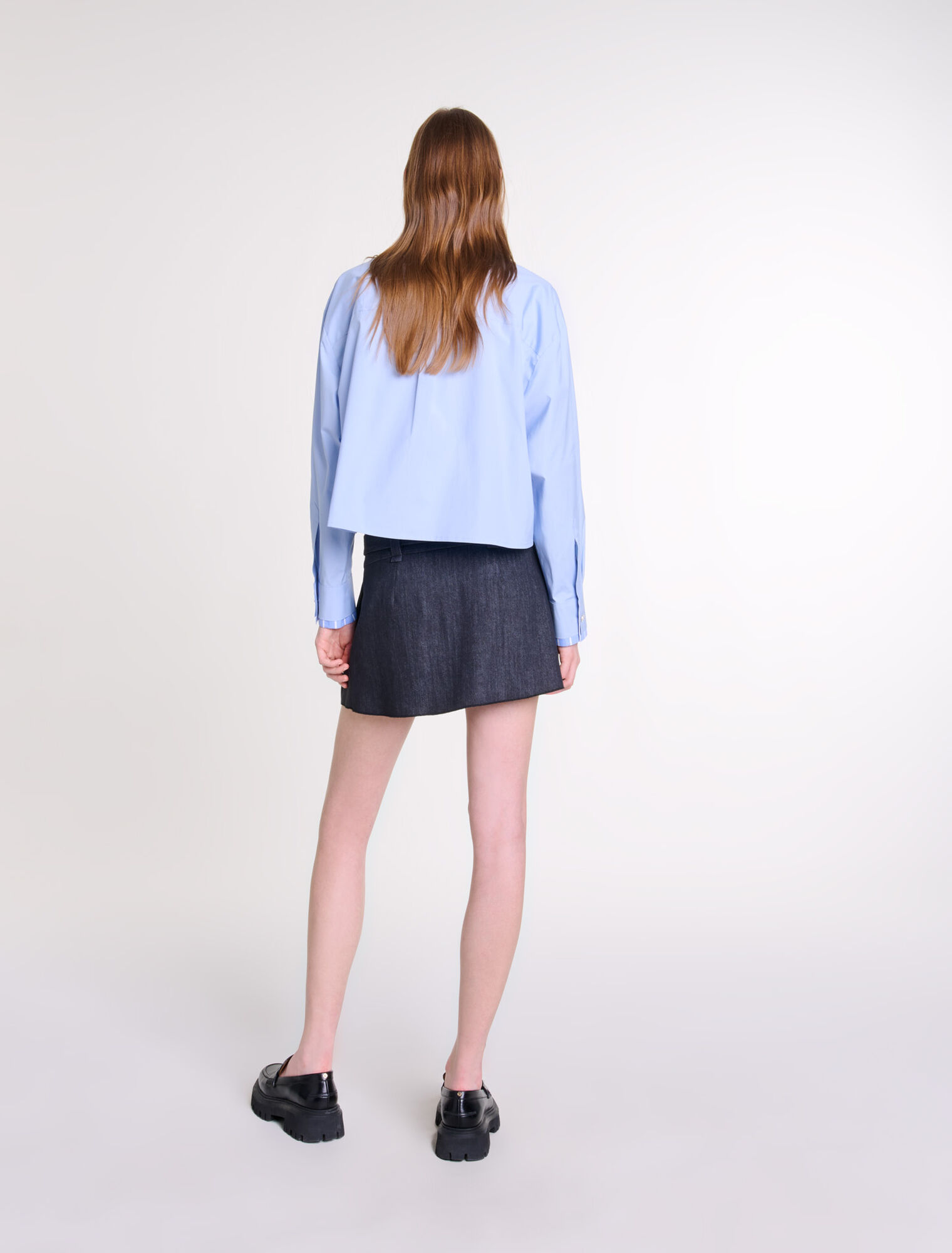 Schwarzer Minirock mit Jeans-Optik