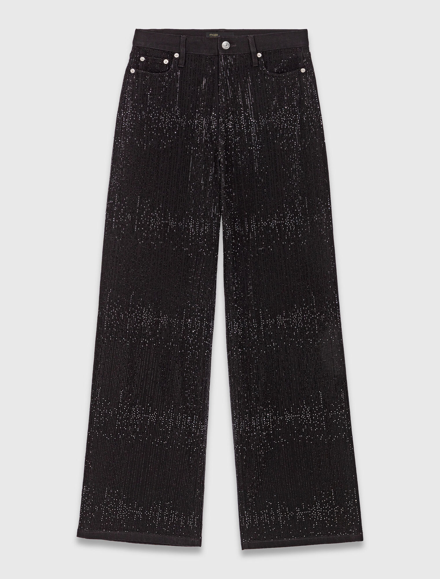 Weite Jeans mit Strass