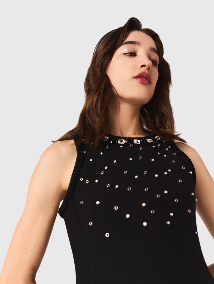Skaterkleid mit Schmuckdetails