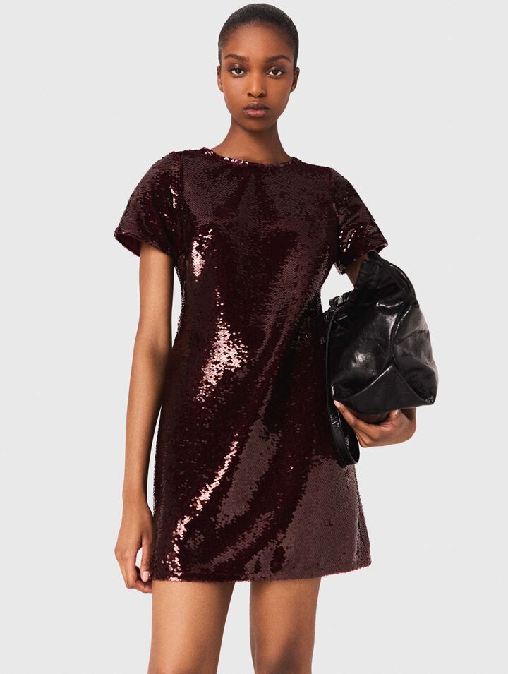 Kurzes Kleid mit Paillettenstickerei