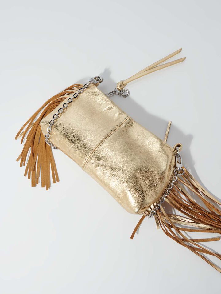 Clutch Miss M aus Metallic-Leder