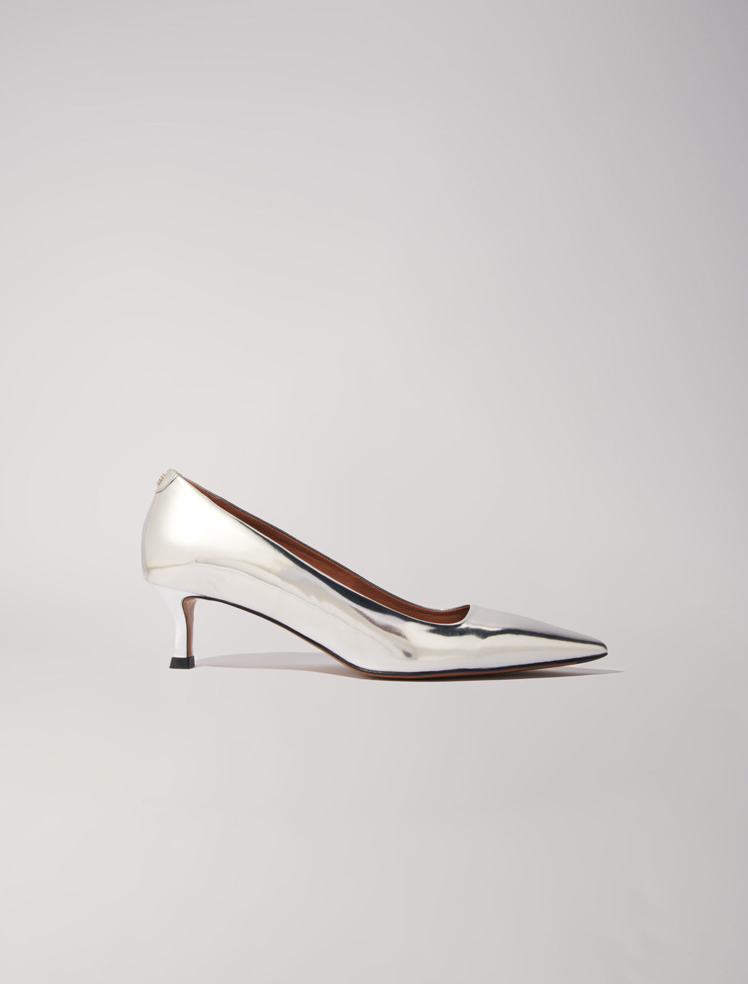 Spitze Lederpumps mit Spiegel-Optik