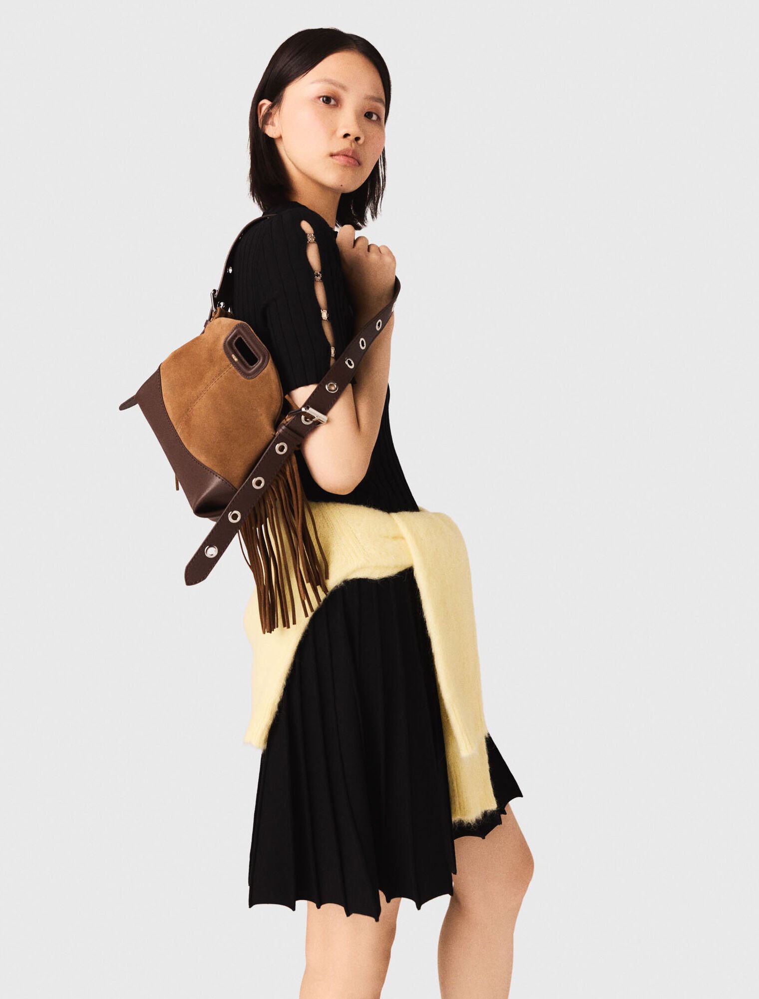 Tasche Miss M Mini, Leder/Wildleder