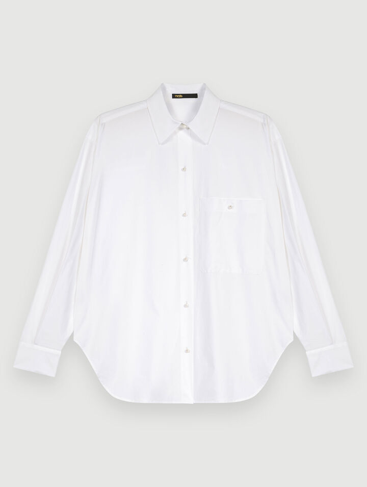 Weißes Hemd aus Baumwoll-Popeline