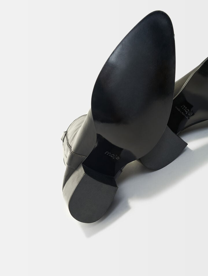 Lederstiefel mit Absatz