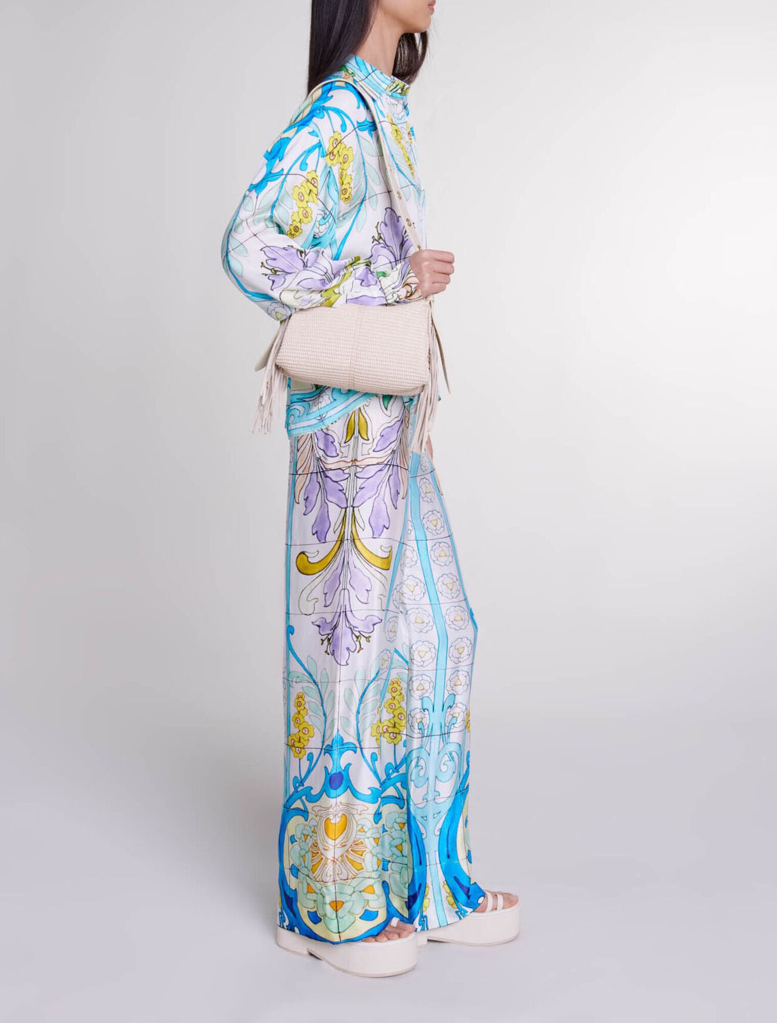 Gemusterte Satinhose