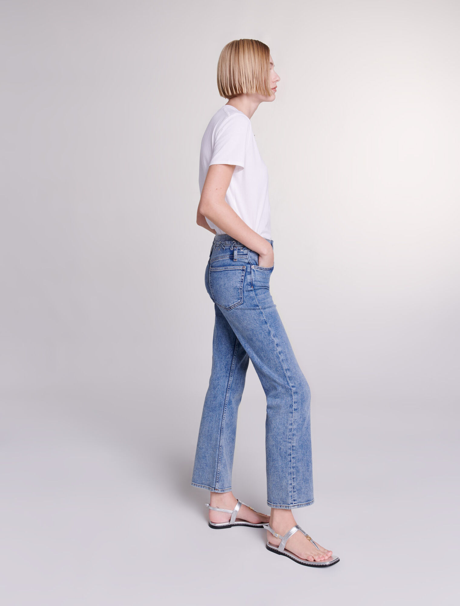 Jeans mit Flechtdetails