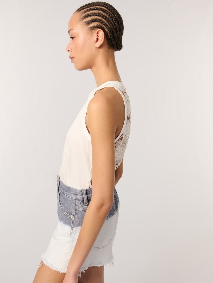 Batik-Shorts aus Denim