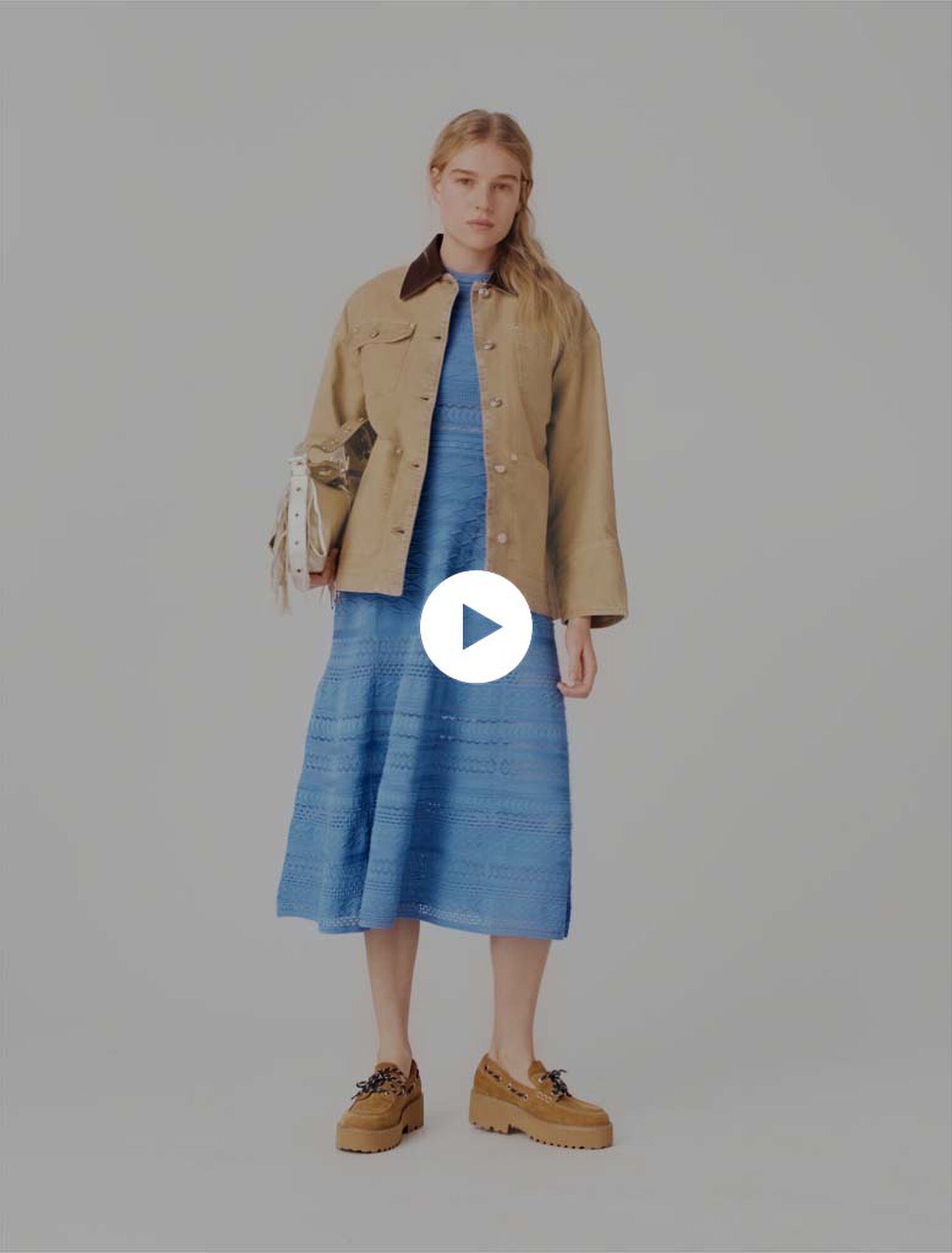 Jeansjacke mit Plissee am R&uuml;cken