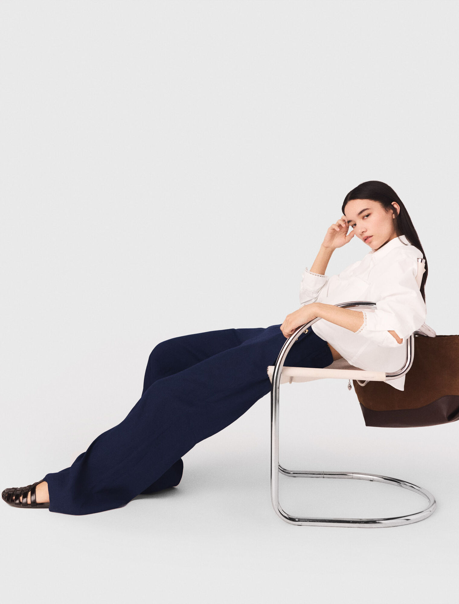 Marinehose aus Leinenmischung