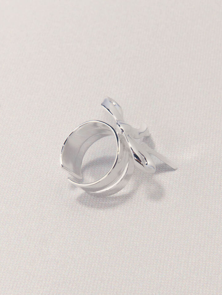 Offener Ring mit Schleife, silber