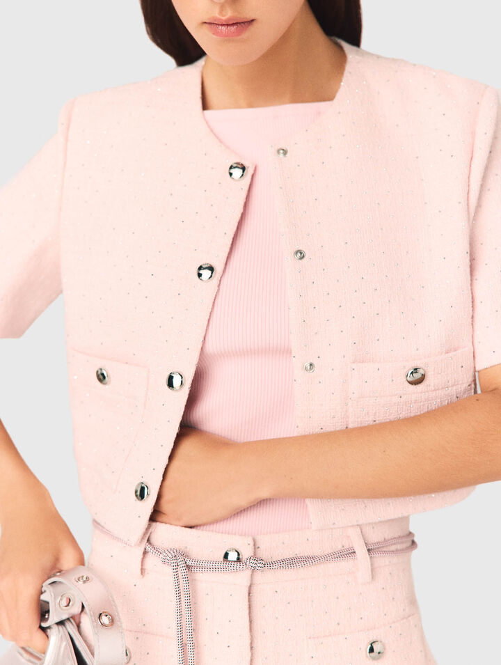 Tweed-Jacke mit kurzen &Auml;rmeln