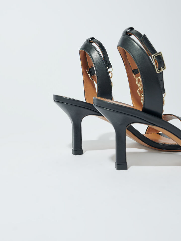 Ledersandalen mit Absatz