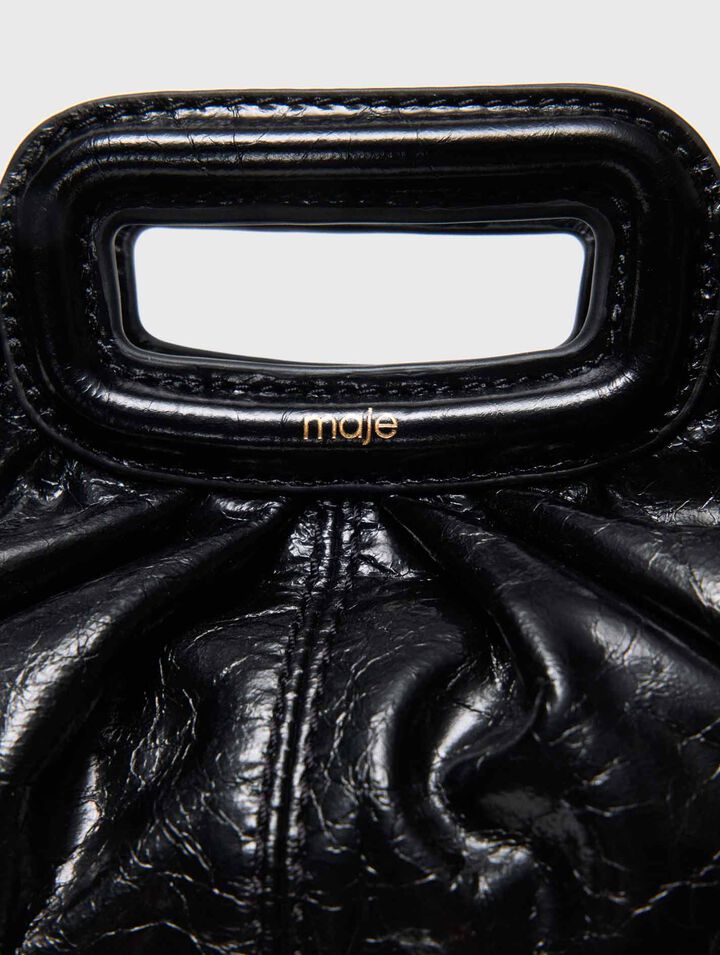 Mini-Clutch aus Craquelé-Leder