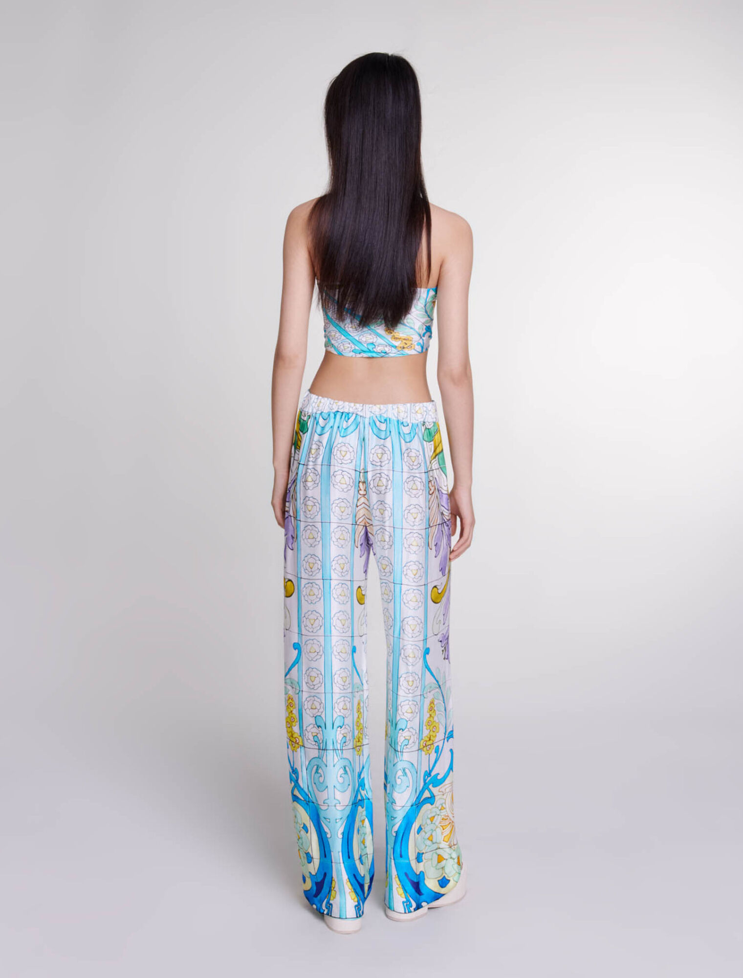 Gemusterte Satinhose