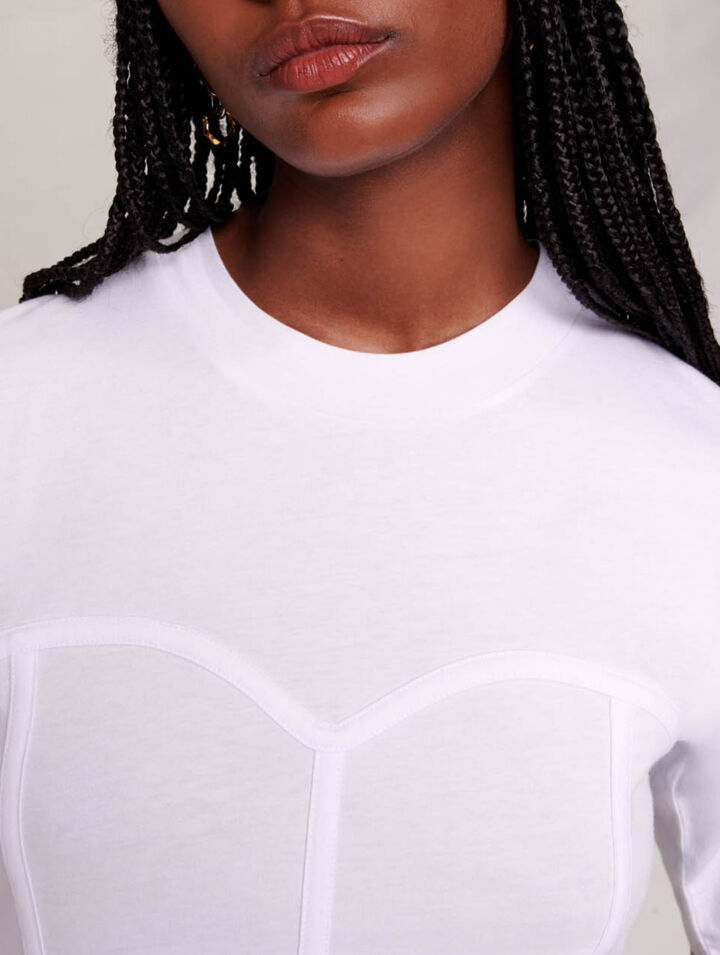 T-Shirt mit Korsett-Effekt