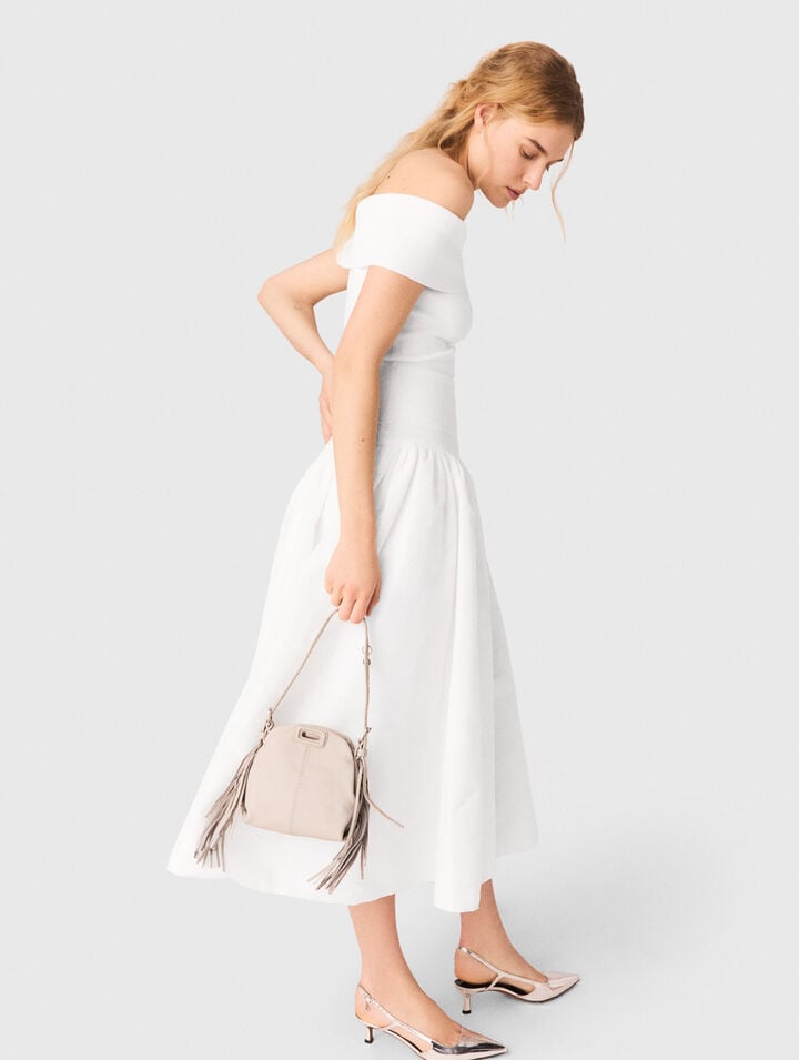 Rippstricktop mit Bardot-Kragen