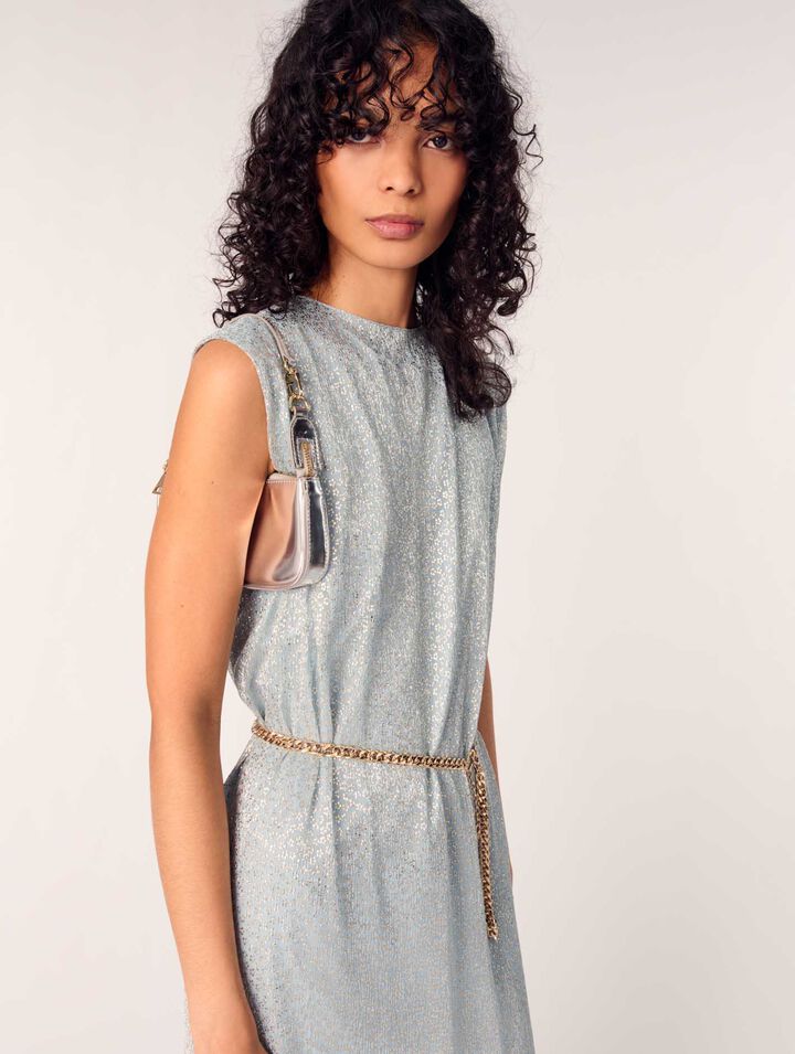 Langes Cape-Kleid aus Lurex