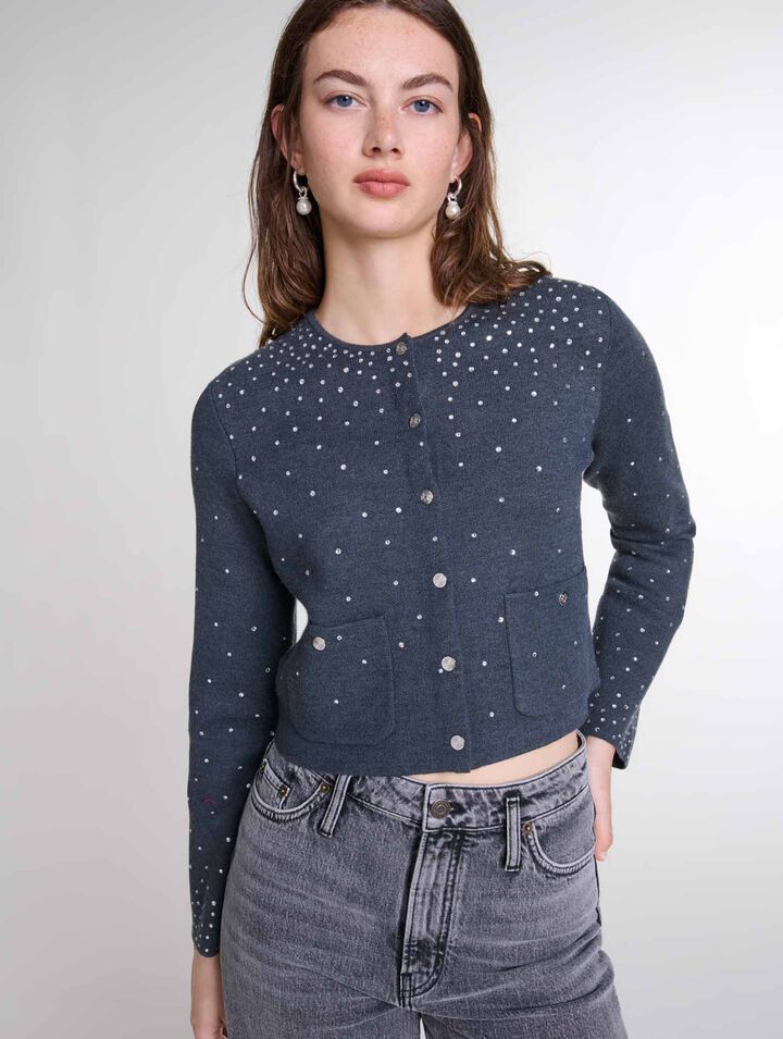 Strickpullover mit Strass