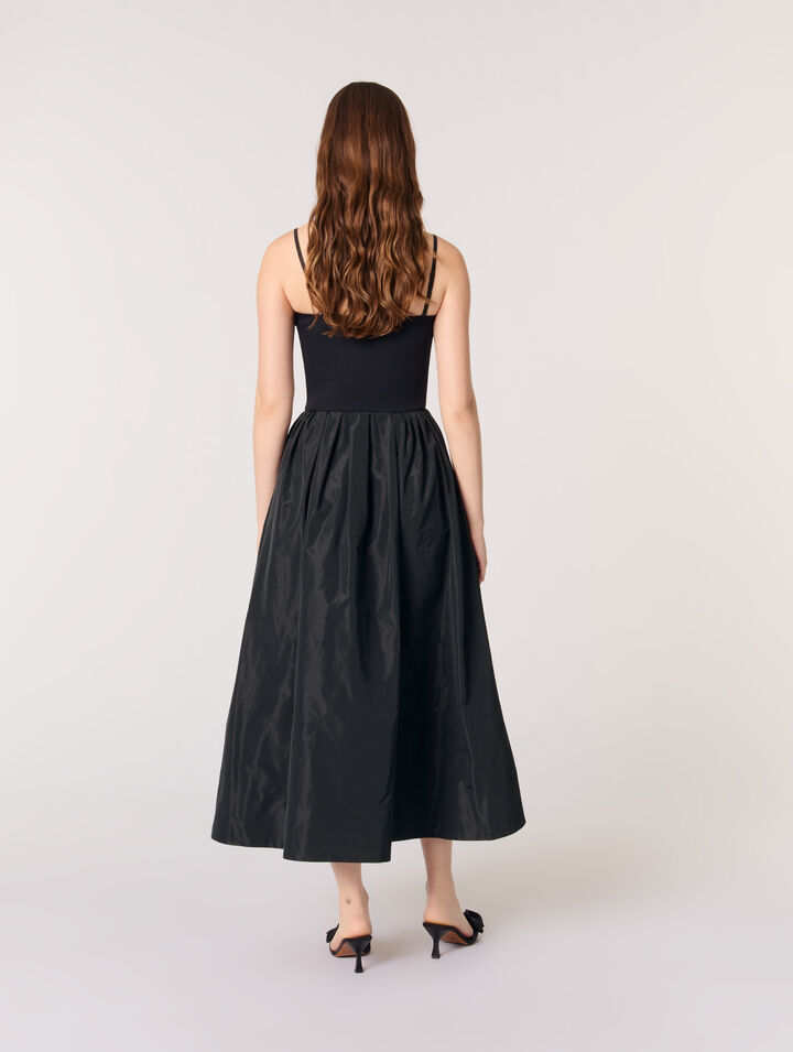 Bustierkleid aus Strick und Taft