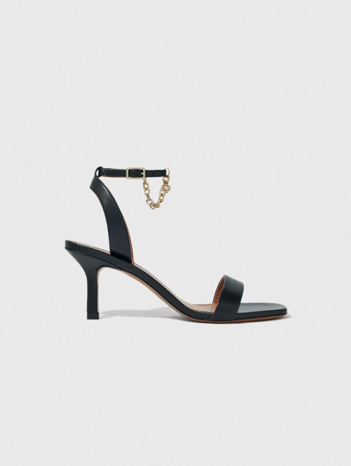 Ledersandalen mit Absatz