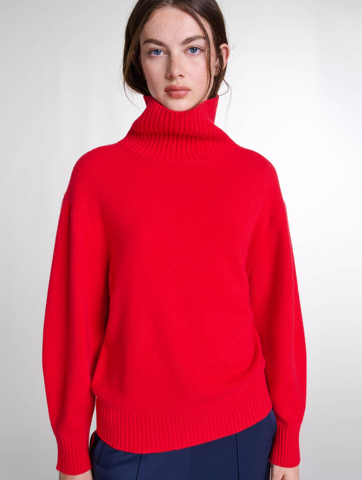 Kaschmirpullover mit Stehkragen