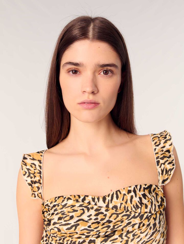 Kurzes Kleid mit Leoparden-Print